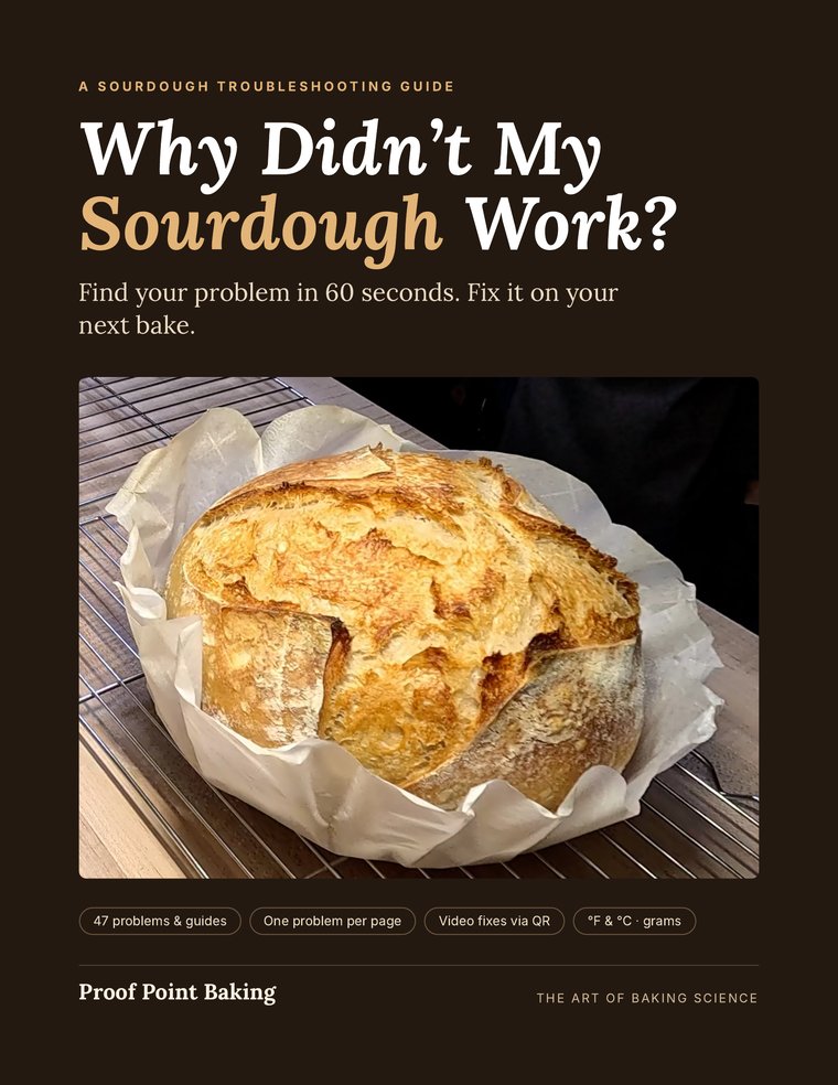Cover of Why Didn't My Sourdough Work? showing a golden sourdough loaf on parchment