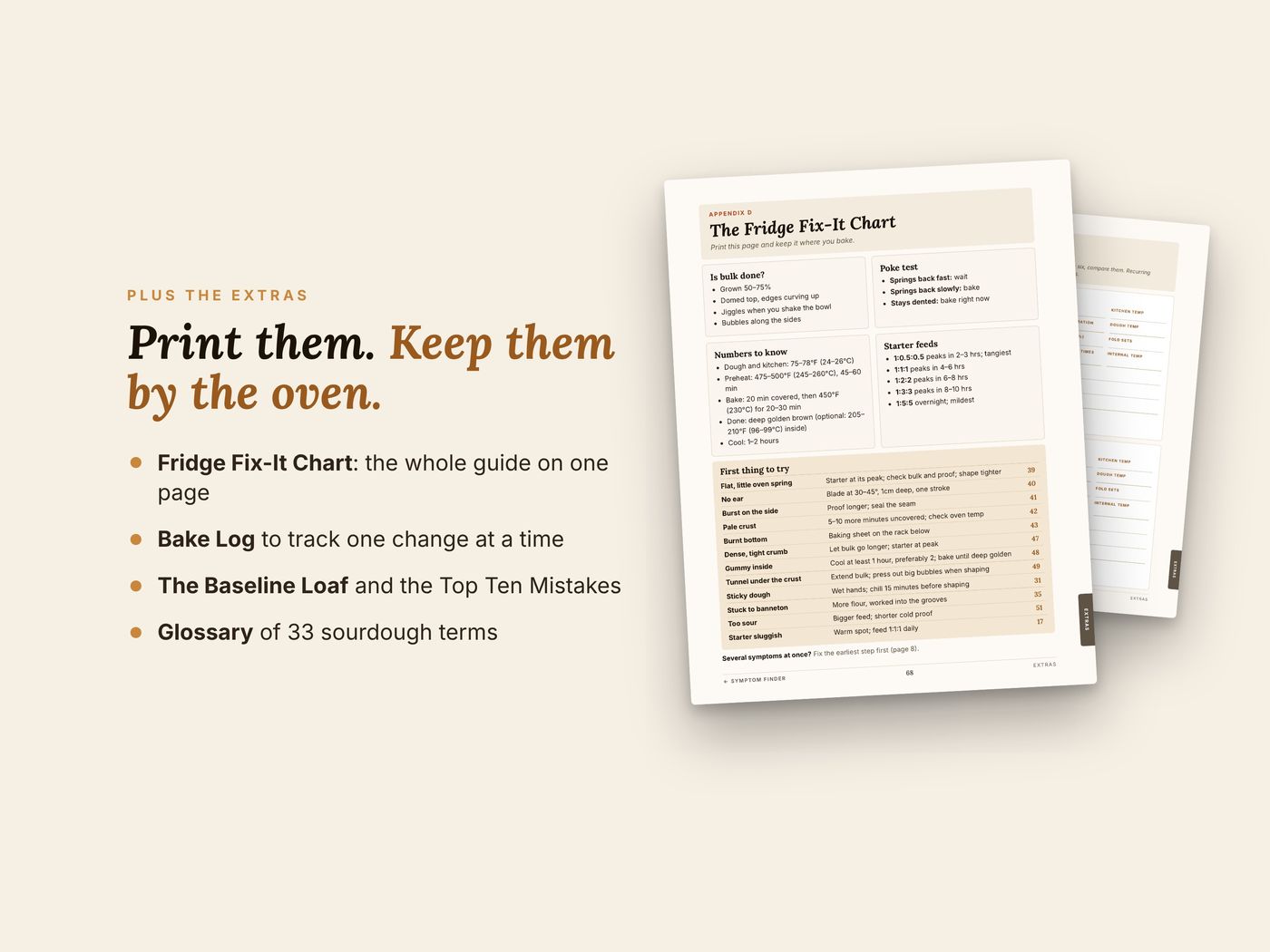 The printable Fridge Fix-It Chart and Bake Log