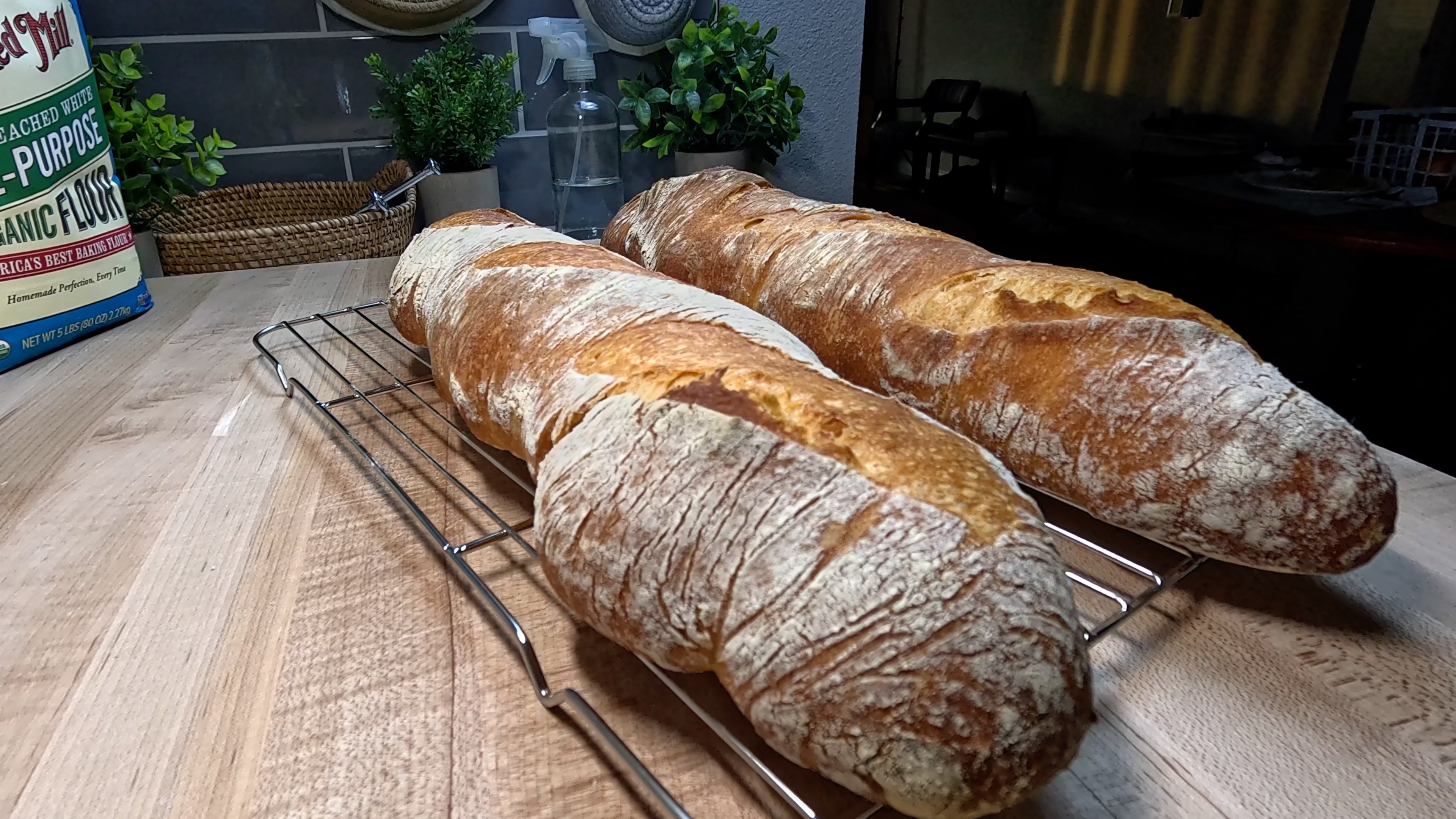 No-Knead Sourdough Baguette! (80% Hydration)