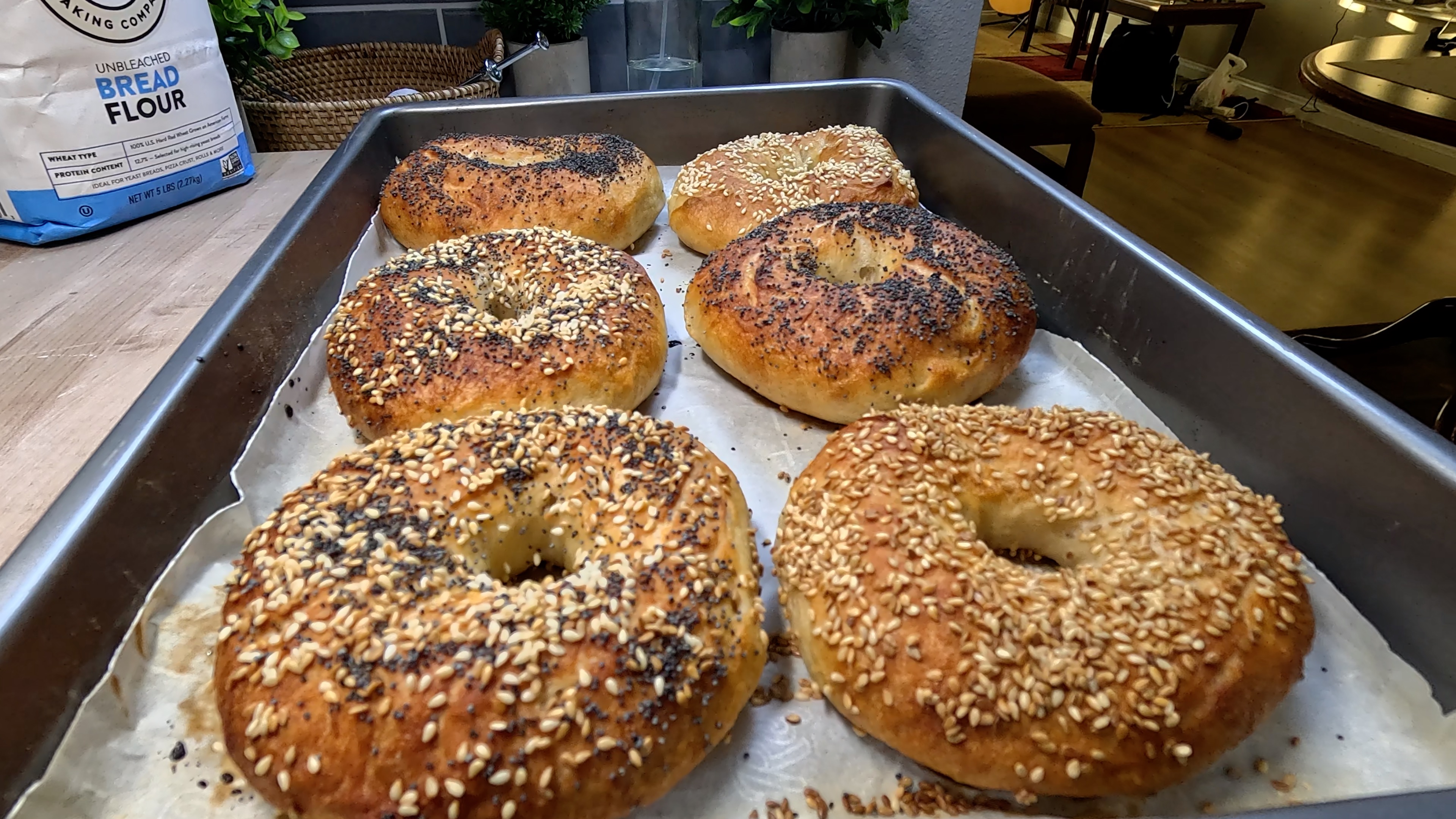 Golden Sourdough Bagels with Maple Glaze